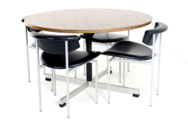 Ronde eettafel met koperen blad 'Driebergen'