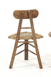 Set van 2 brutalist tripod stoelen