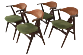 Set van 4 Wébé koehoorn eetkamerstoelen 'Stiens'