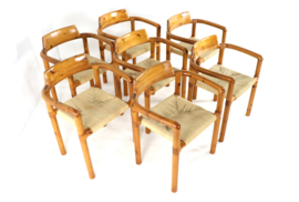 Set van 7 eetkamerstoelen in de stijl van Daumelier