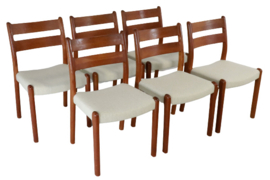 Set van 6 Deense stoelen  EMC mobler 'Ebershausen'