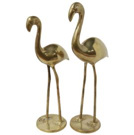 Set van 2 messing flamingo's