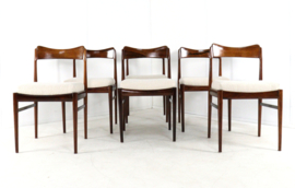 Set van 6 palissander AWA eetkamerstoelen 'Bennekom'