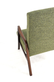 Knicos fauteuil  in Wengé met Groene stoffering | 2 stuks beschikbaar