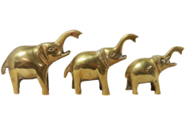 Set van drie messing olifantjes