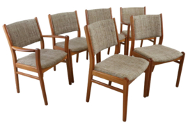 Set van 6 Deense eetkamerstoelen 'Hvilsum'