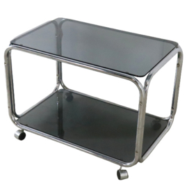 Chromen trolley  met rookglas bladen 'Ursum'