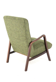Knicos fauteuil  in Wengé met Groene stoffering | 2 stuks beschikbaar