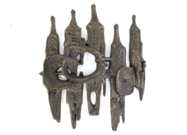 Brutalist wand sculptuur - Poortwachters