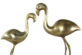 Set van 2 messing flamingo's