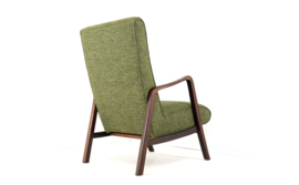 Knicos fauteuil  in Wengé met Groene stoffering | 2 stuks beschikbaar
