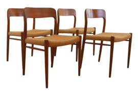 Set van 4 eetkamerstoelen Niels O Möller model 77 'Lille Arden'