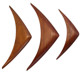 Gestileerde houten wandvogels / vissen