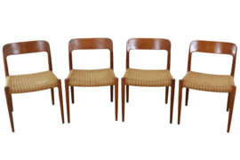 Set van 4 eetkamerstoelen Niels Otto Møller Model 75 -"Holsterbro"