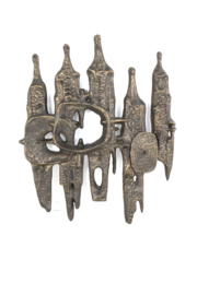 Brutalist wand sculptuur - Poortwachters