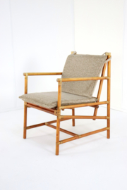 Set van 4 safari bamboo stoelen + tafeltje 'Geleen'