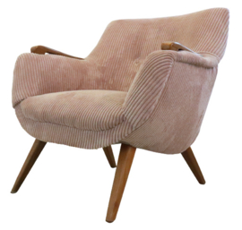 Jaren '50 ribfluwelen fauteuil 'Zegge' |