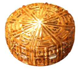 NOS amberkleurige plafonnière