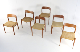 Set van 6 Niels O Möller model 75 stoelen