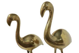 Set van 2 messing flamingo's