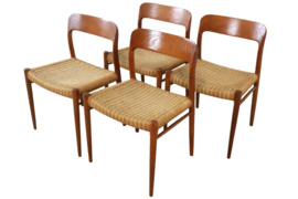 Set van 4 eetkamerstoelen Niels Otto Møller Model 75 -"Holsterbro"