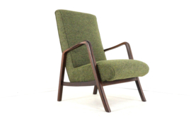 Knicos fauteuil  in Wengé met Groene stoffering | 2 stuks beschikbaar