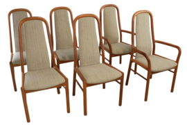 Set van 6 Deense eetkamerstoelen Boltinge 'Alkaer'