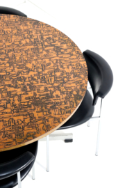 Ronde eettafel met koperen blad 'Driebergen'