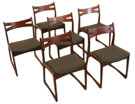 Set van 6 palissander eetkamerstoelen 'Bukkaer'