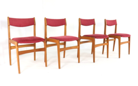 Set van 4 stoelen Erik Buch model 89 'Tjele'