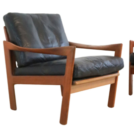 Set van 2 fauteuils Illum Wikkelso voor Niels Eilersen 'Hussum Ballum'