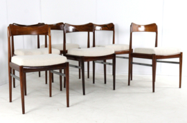 Set van 6 palissander AWA eetkamerstoelen 'Bennekom'