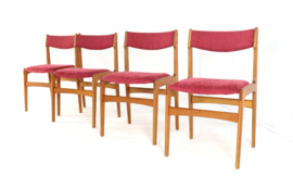 Set van 4 stoelen Erik Buch model 89 'Tjele'