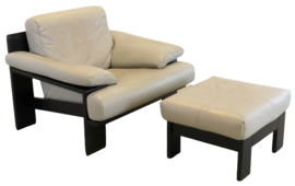 Rolf Benz fauteuil + hocker 'Clausdorf'