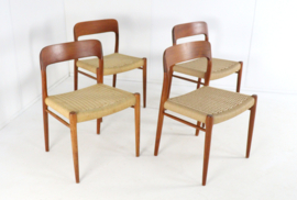 Set van 4 Niels O Möller model 75 stoelen