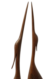 Teakhouten reiger-duo