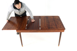 Verlengbare rechthoekige palissander eettafel