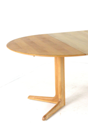 Ronde 2x verlengbare eiken eettafel 'Veerst'