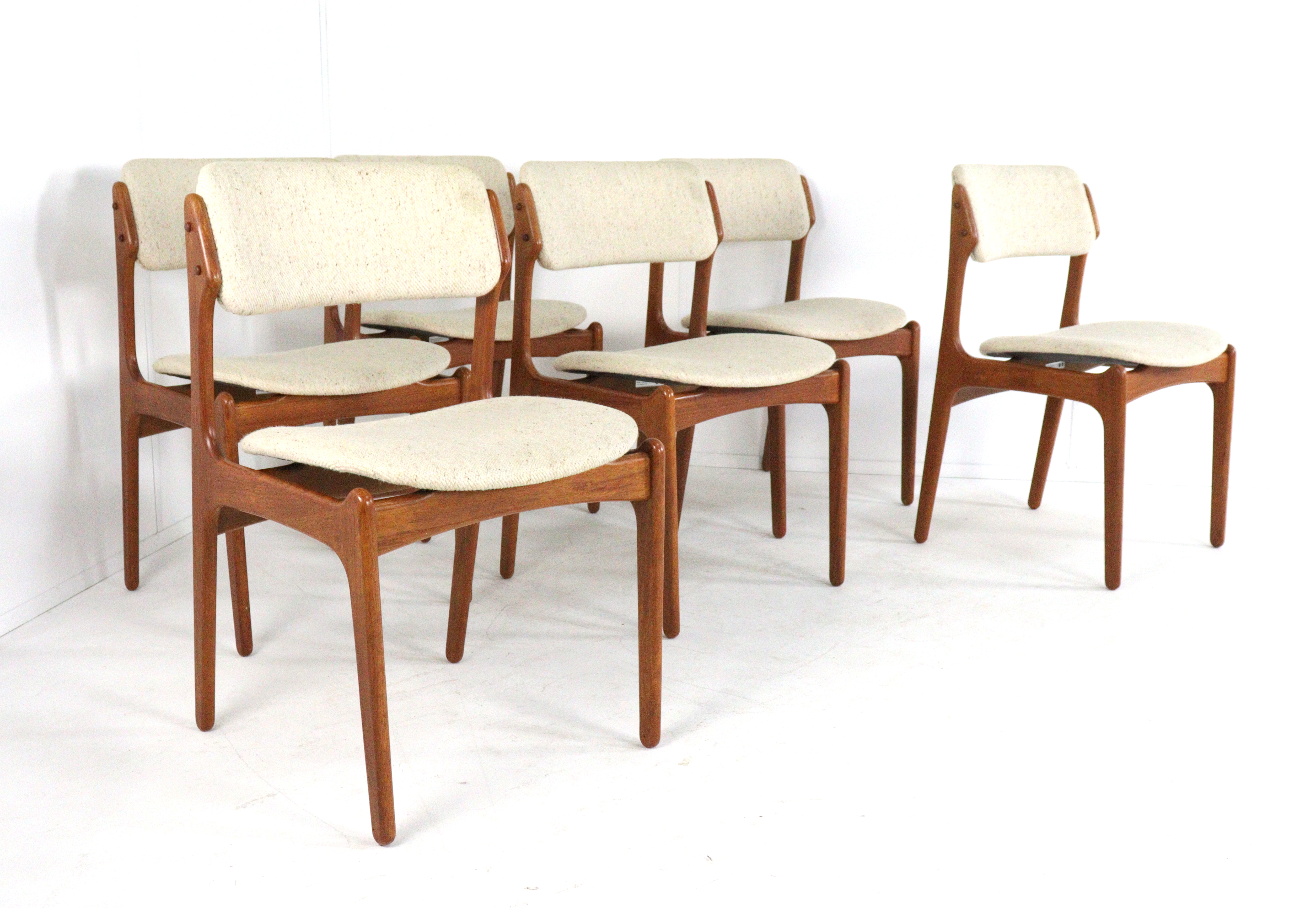 Set van 6 Erik Buch stoelen voor O.D. Møbler 'Bur'