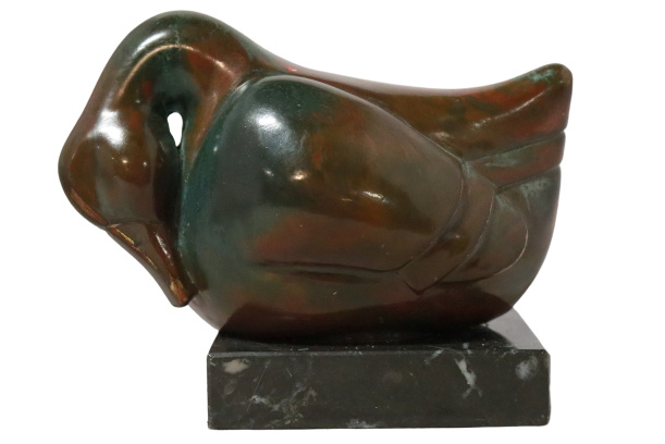 Bronzen sculpture eend 'Paor'