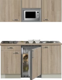 Kitchenette Padua 150cm met 4-pit elektrisch kookplaat, magnetron, onderbouw koelkast HRG-4499