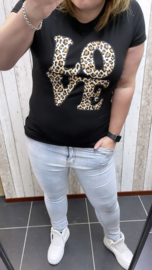 T-SHIRT 'LOVE PANTER' | ZWART