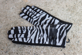 HANDSCHOEN 'ZEBRA' | ZWART