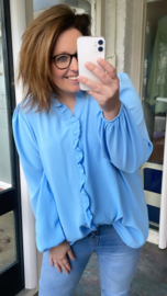 PS BLOUSE 'ROEZELTJES' | BLAUW