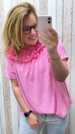 PS BLOUSE 'ROEZEL KRAAG' | FUCHSIA