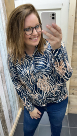 BLOUSE 'MONIQUE' | DONKERBLAUW