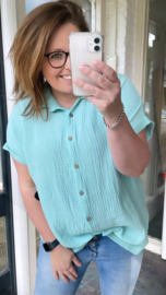 PS BLOUSE 'CATO' | TURQUOISE