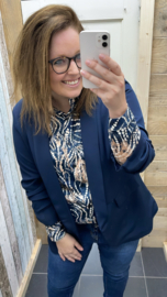 BLOUSE 'MONIQUE' | DONKERBLAUW