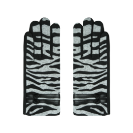 HANDSCHOEN 'ZEBRA' | ZWART