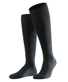 Family Knee - black - zwarte, katoenen kniekousen Falke, maat 39-42 (heren)